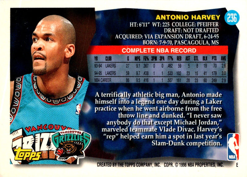 1995 Topps Antonio Harvey