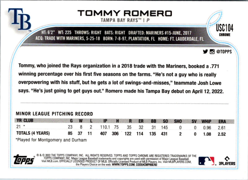 2022 Topps Chrome Update Tommy Romero