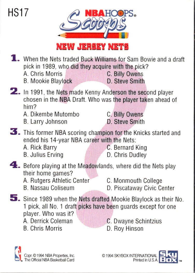 1993 Hoops Scoops Derrick Coleman