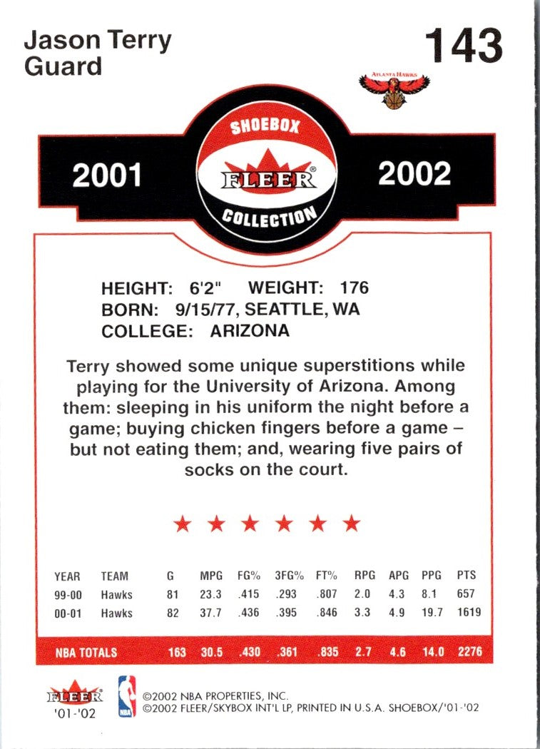 2001 Fleer Shoebox Jason Terry