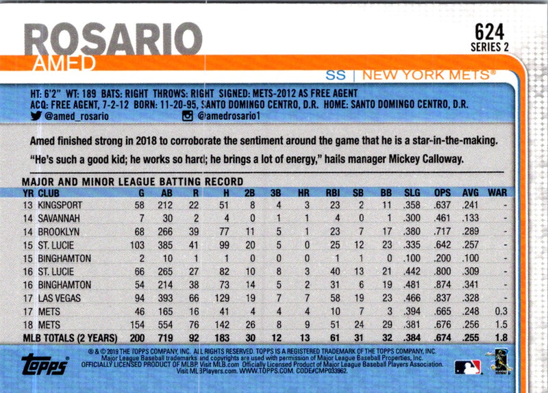 2019 Topps Amed Rosario