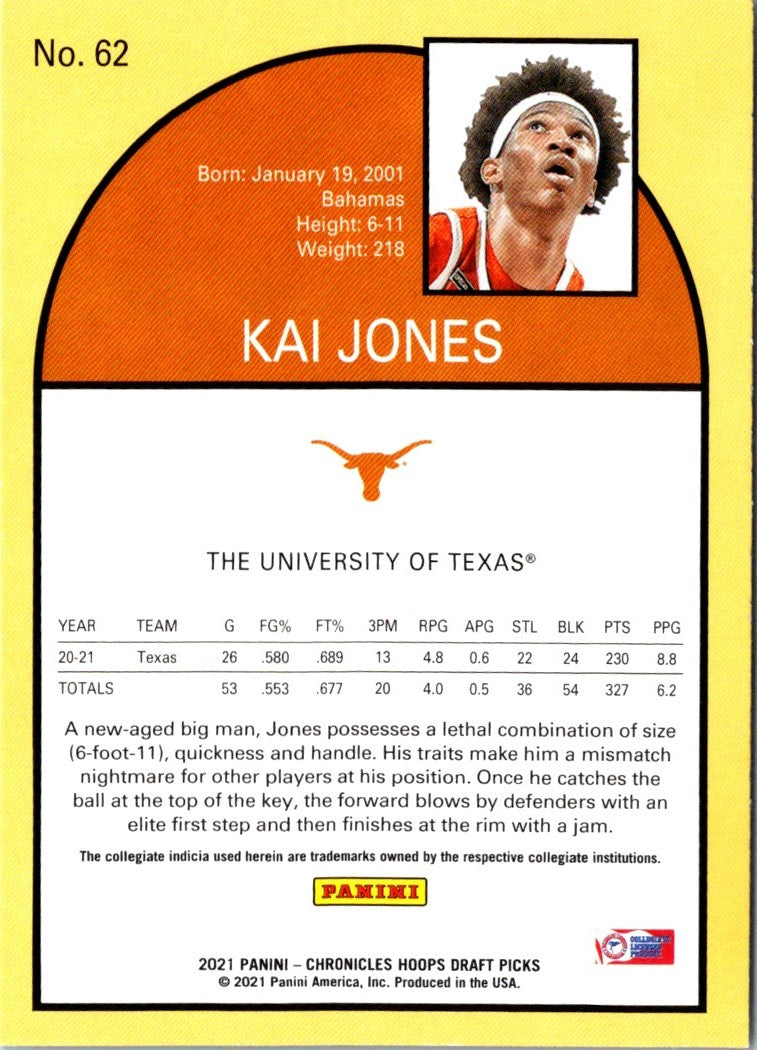 2021 Panini Chronicles Draft Picks Orange Kai Jones