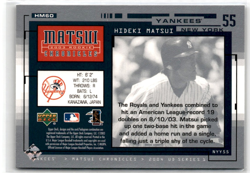 2004 Upper Deck Matsui Chronicles Hideki Matsui