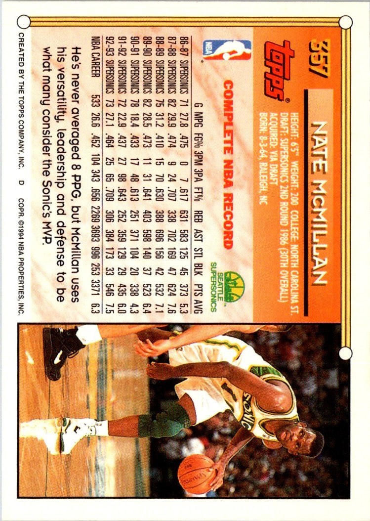 1994 Topps Nate McMillan