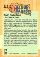 1991 Fleer Alvin Robertson #222