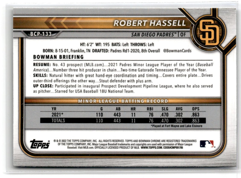 2022 Bowman Sapphire Edition Robert Hassell