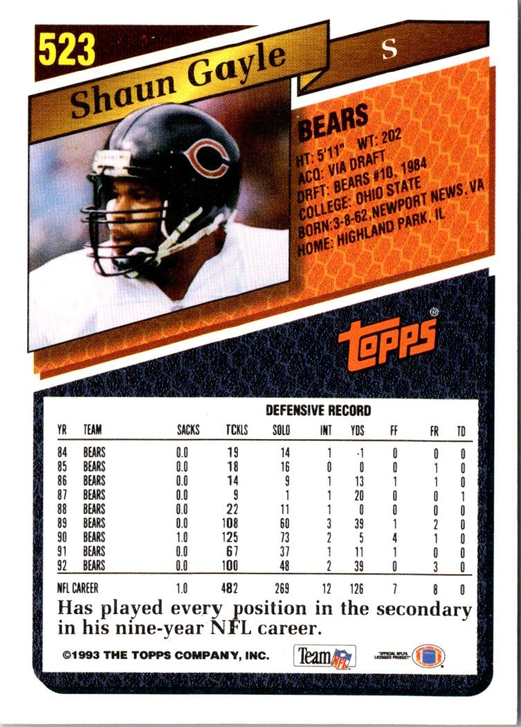 1993 Topps Shaun Gayle