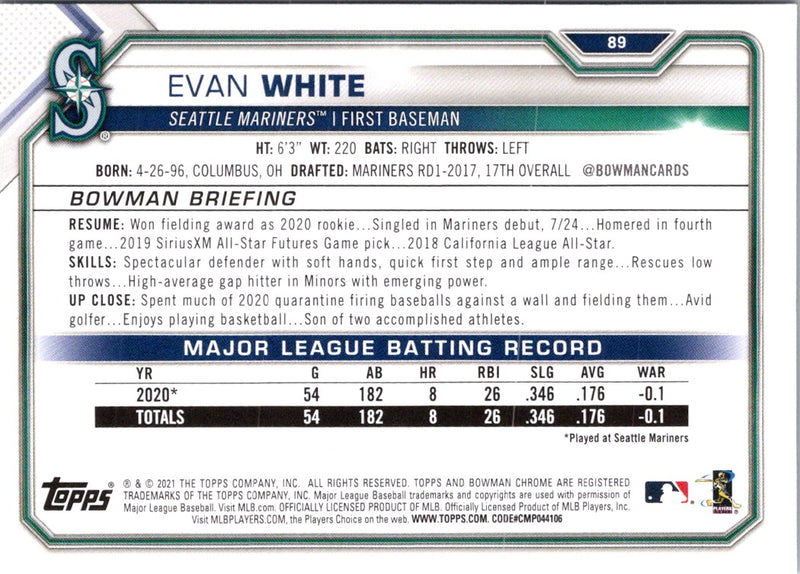 2021 Bowman Evan White