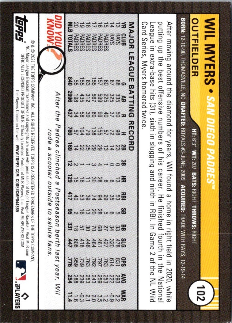 2021 Topps Big League Wil Myers