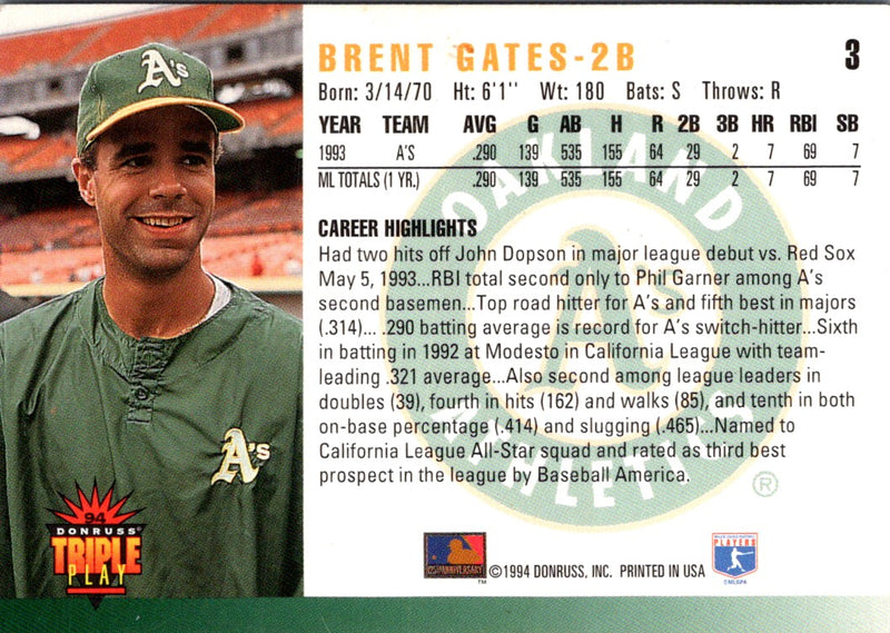 1994 Triple Play Brent Gates