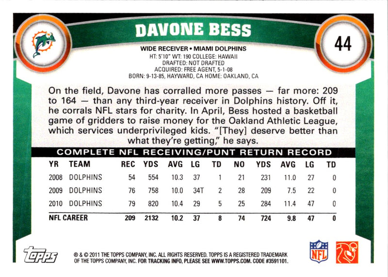 2011 Topps Davone Bess