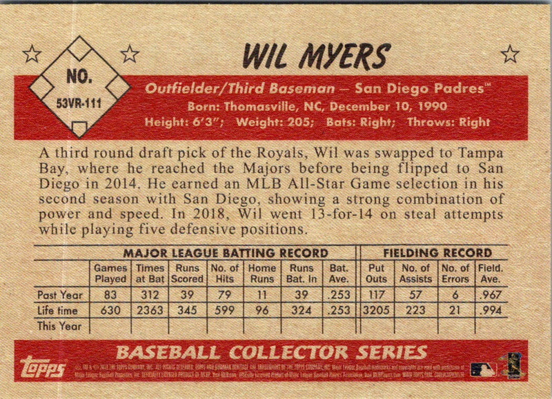 2019 Bowman Heritage Wil Myers