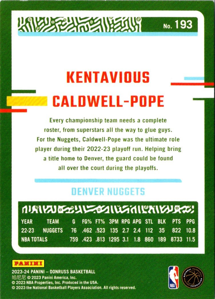 2023 Donruss Kentavious Caldwell-Pope