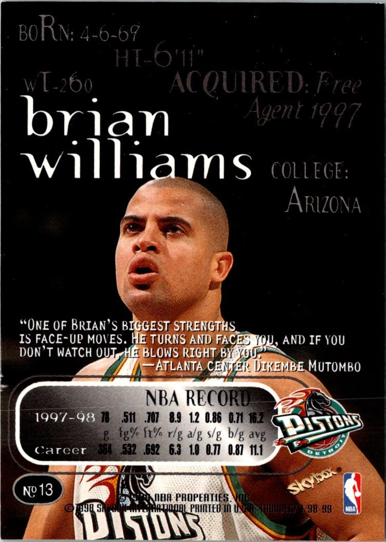 1997 SkyBox Brian Williams