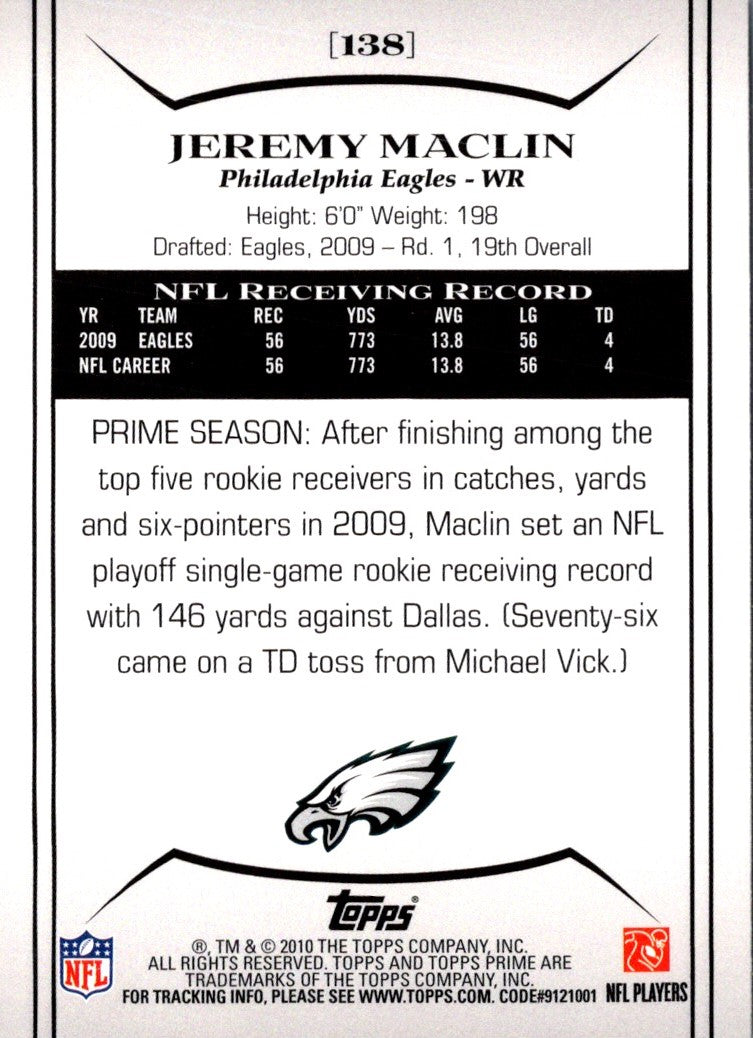 2010 Topps Prime Jeremy Maclin