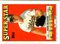 1988 Topps Stickers Super Star Backs Mark McGwire #36