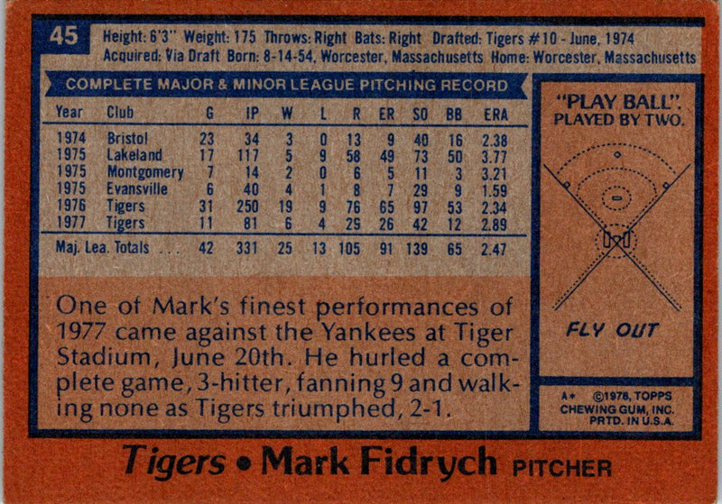 1978 Topps Mark Fidrych