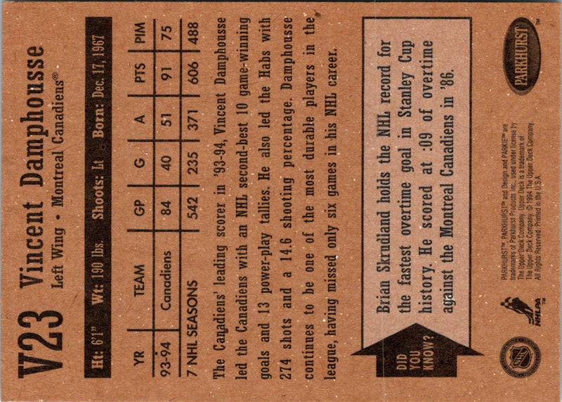 1994 Parkhurst Vintage Vincent Damphousse