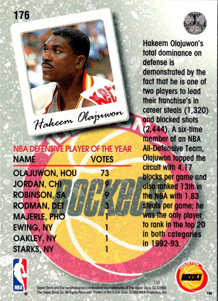 1993 Upper Deck Hakeem Olajuwon
