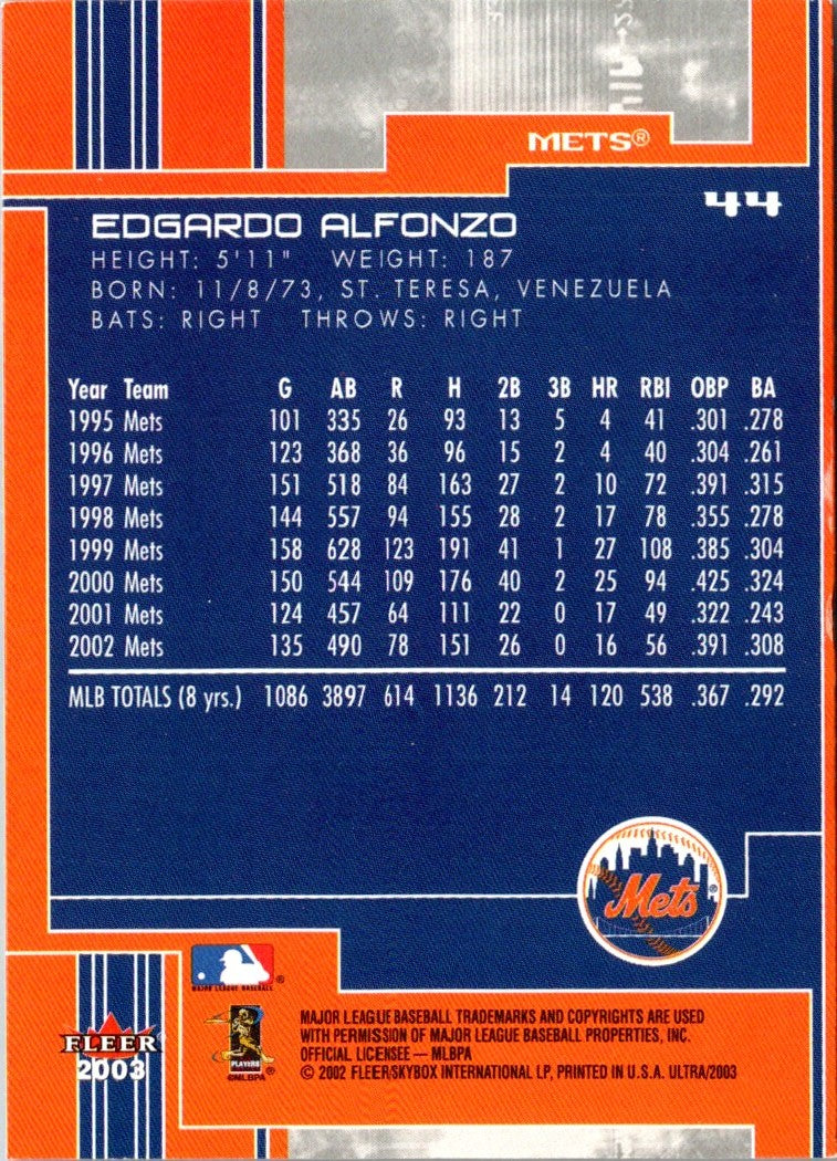 2001 Fleer Legacy Edgardo Alfonzo