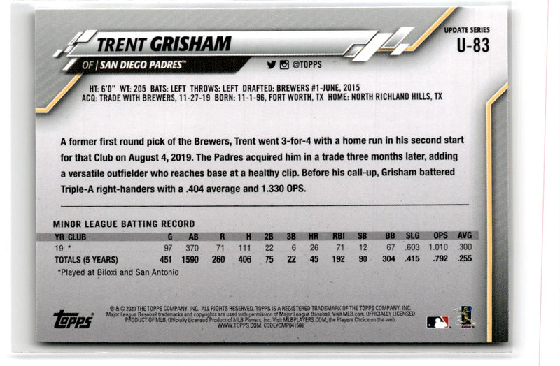 2020 Topps Update Trent Grisham