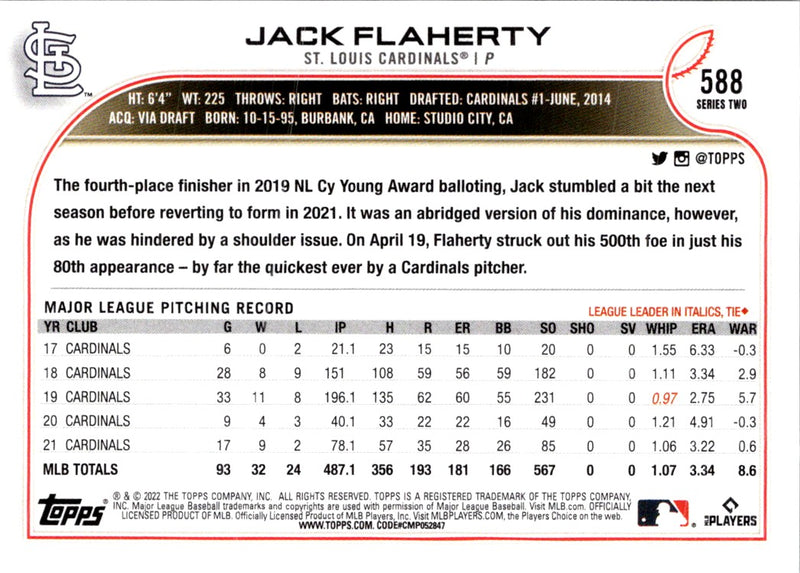 2022 Topps Jack Flaherty