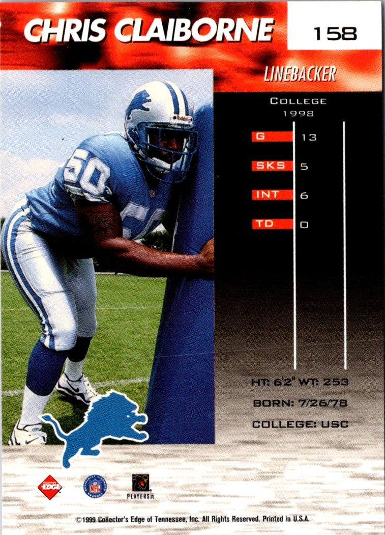 1999 Collector's Edge Advantage Millennium Collection Red Chris Claiborne