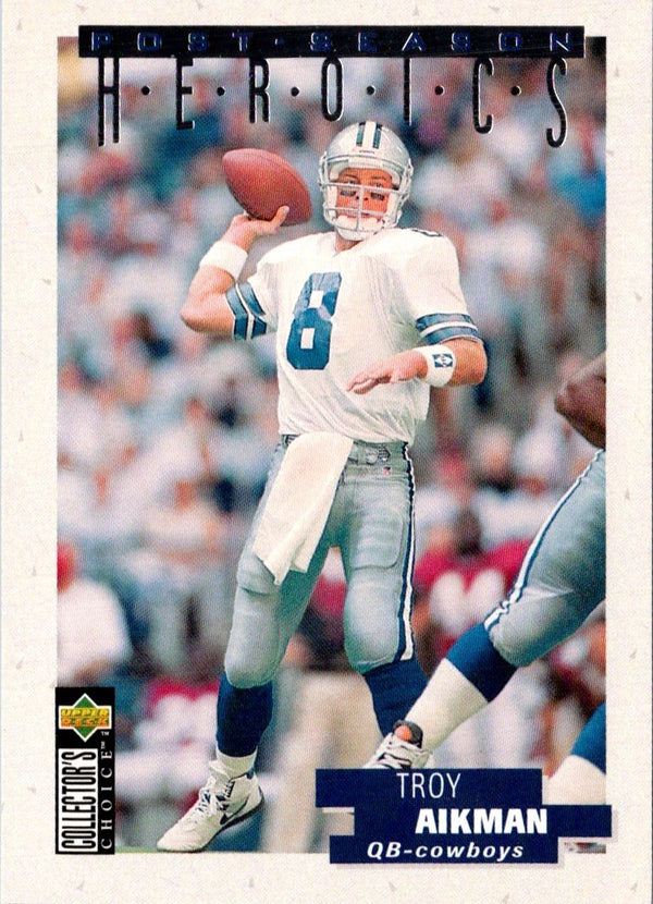 1995 Collector's Choice Update Post-Season Heroics Gold Troy Aikman #16