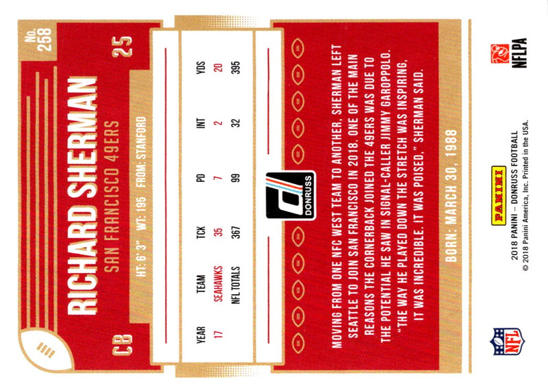 2018 Donruss Richard Sherman