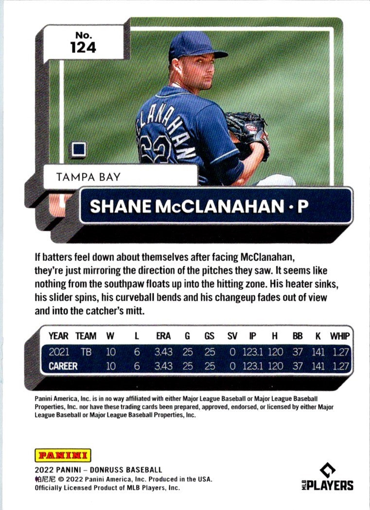 2022 Donruss Holo Blue Shane McClanahan