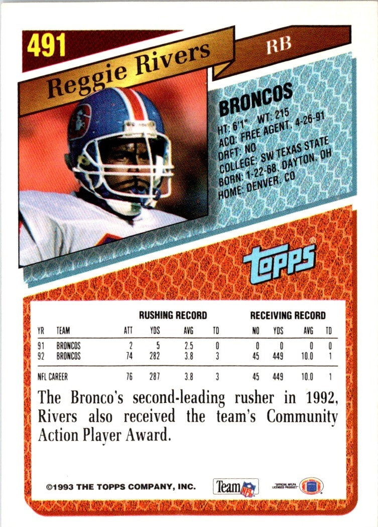 1993 Topps Reggie Rivers