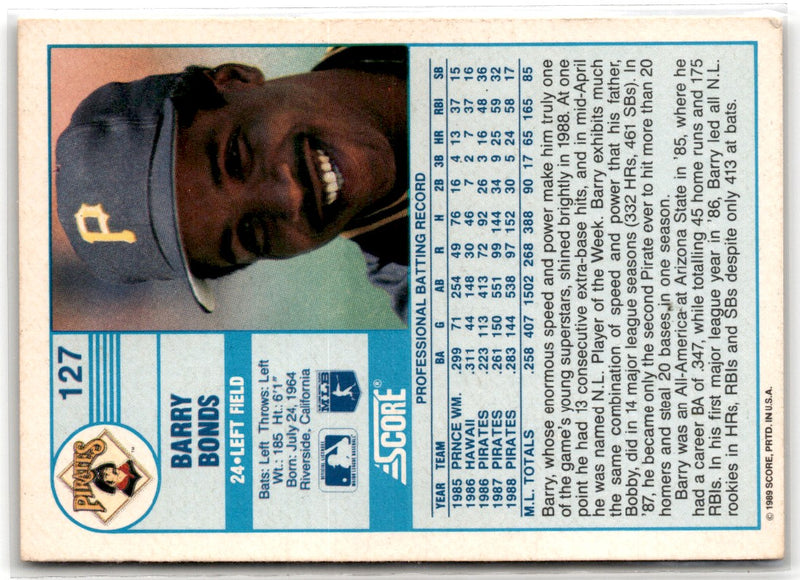 1989 Score Barry Bonds