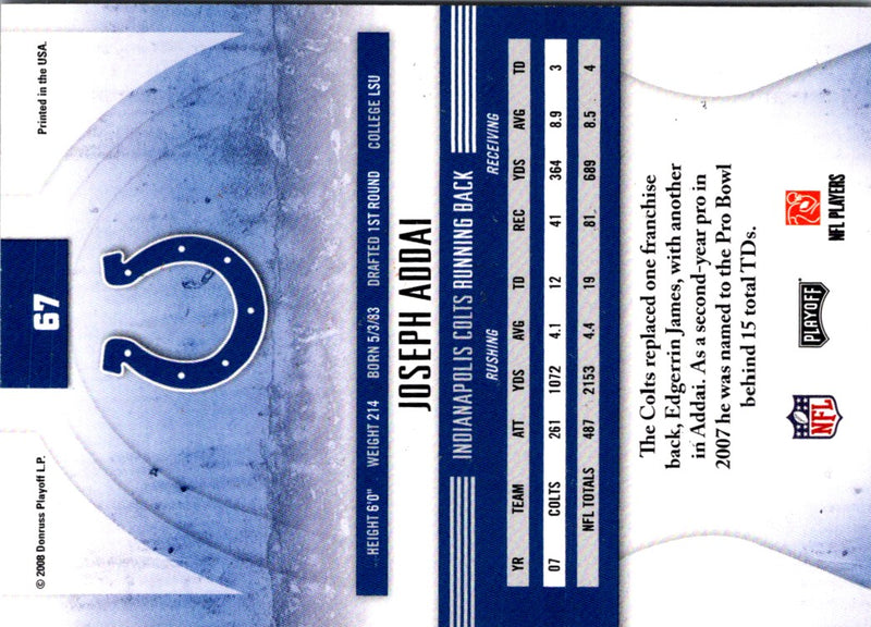 2008 Playoff Absolute Memorabilia Joseph Addai