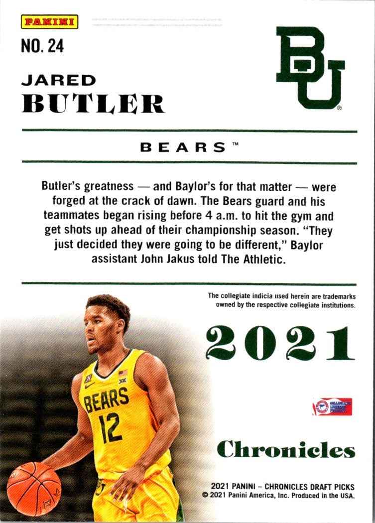 2021 Panini Chronicles Draft Picks Green Jared Butler