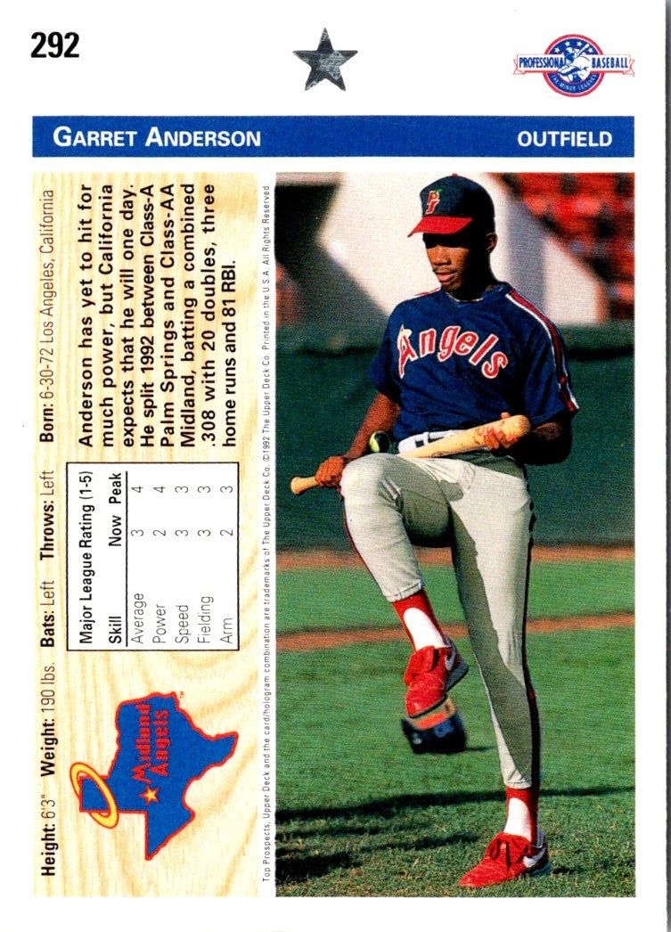 1992 Upper Deck Minors Garret Anderson