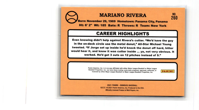 2021 Donruss Red Mariano Rivera