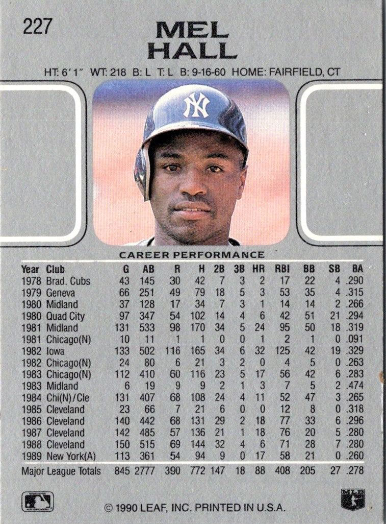 1990 Leaf Mel Hall