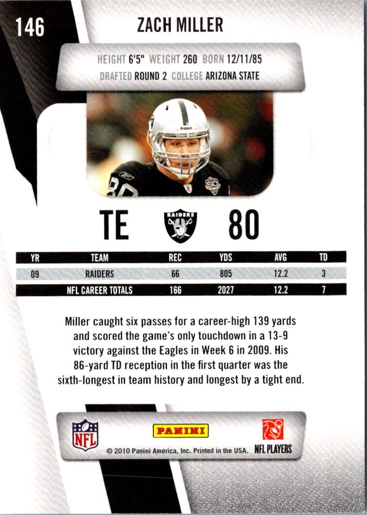 2010 Panini Prestige Zach Miller
