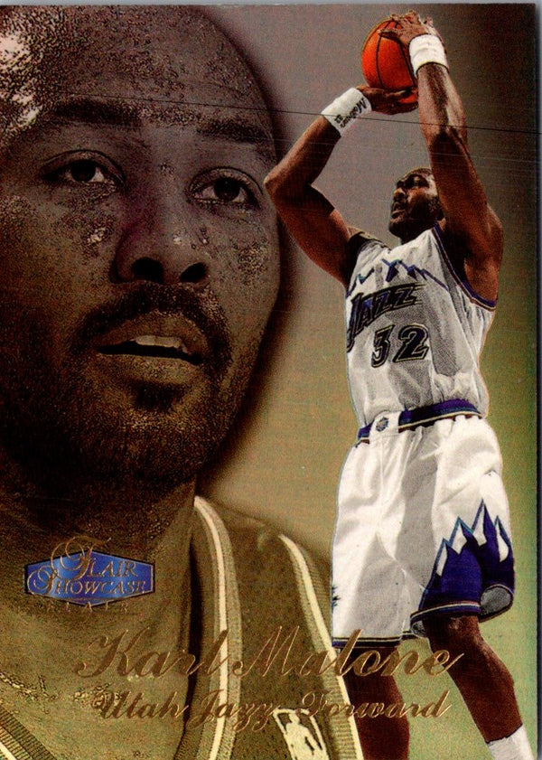 1997 Press Pass Double Threat Autographs Jacque Vaughn/Karl Malone #2