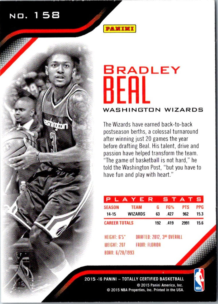 2015 Panini Totally Certified Bradley Beal