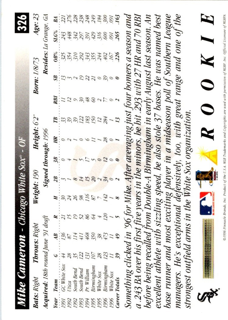 1997 Score Artist's Proofs White Border Mike Cameron
