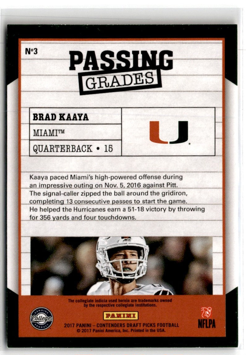 2017 Score NFL Draft Red Brad Kaaya