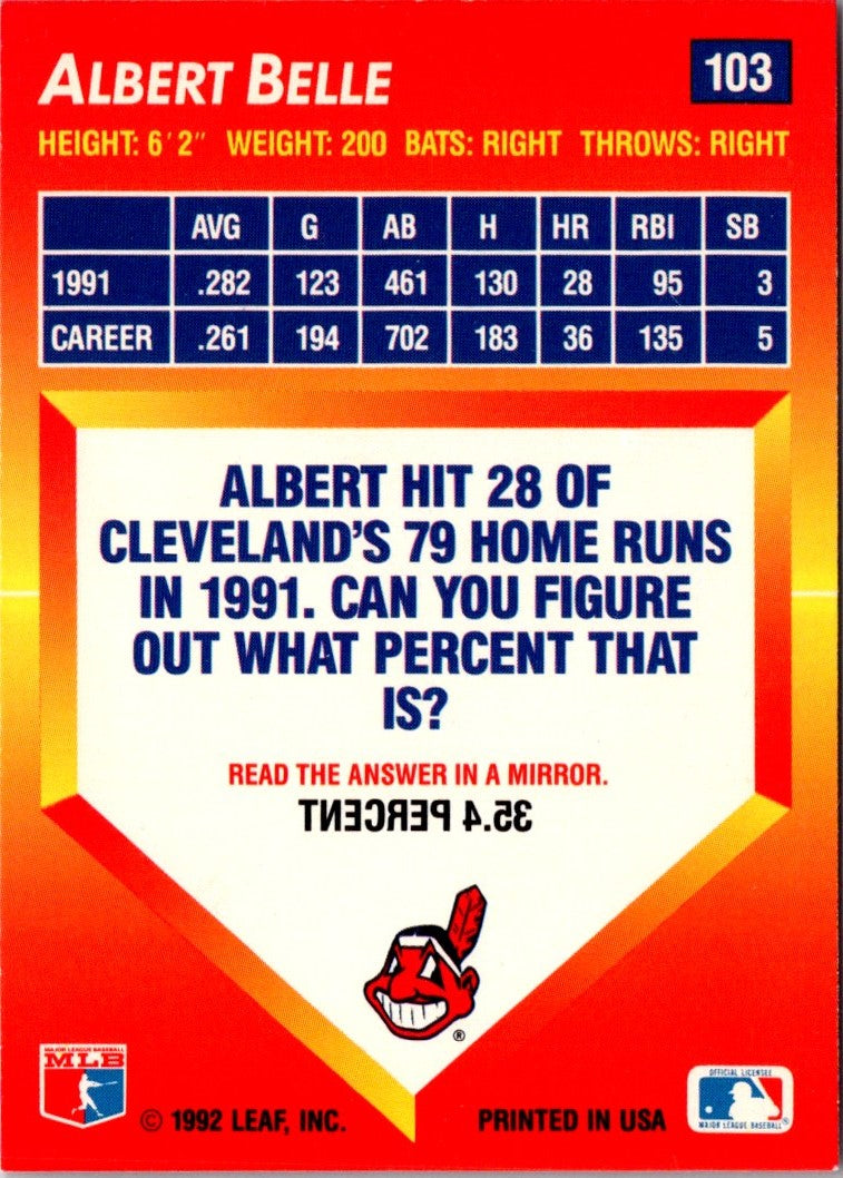 1992 Triple Play Albert Belle