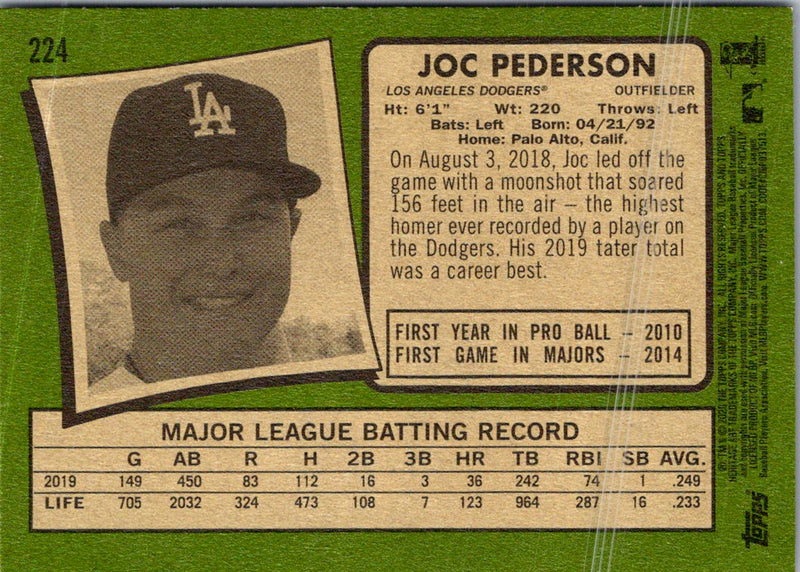 2020 Topps Heritage Joc Pederson