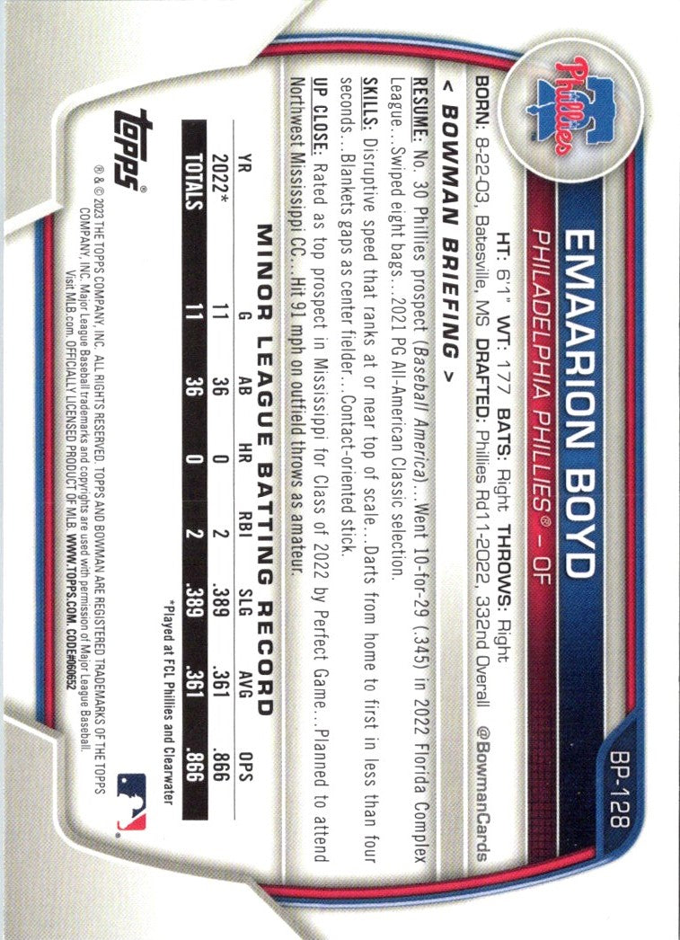 2023 Bowman Prospects Emaarion Boyd