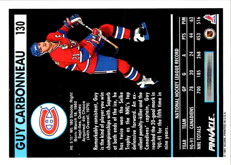 1991 Pinnacle Guy Carbonneau