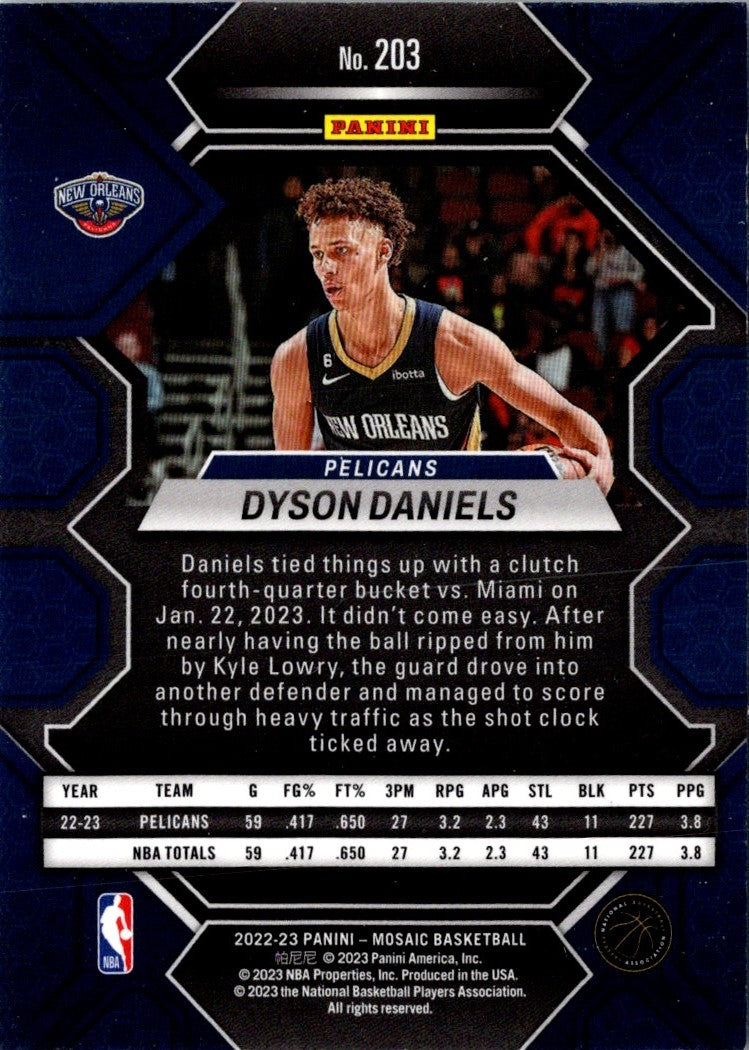 2022 Panini Mosaic Dyson Daniels