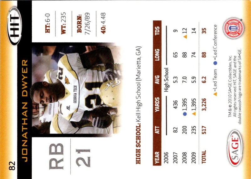 2010 SAGE HIT Jonathan Dwyer