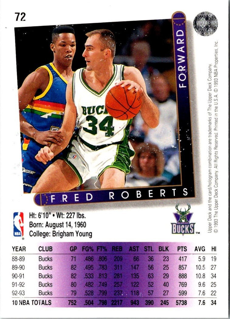 1993 Upper Deck Fred Roberts