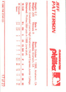 1990 Star Clearwater Phillies Jeff Patterson